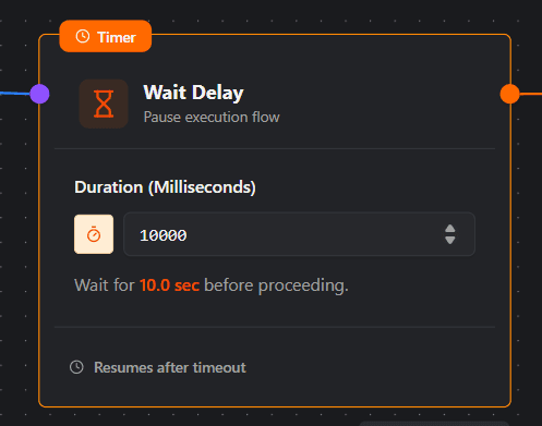 Timer Node UI Configuration